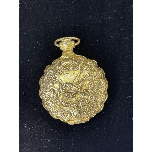 Vintage MAX FACTOR GOLDEN LARK Watch-Style Compact Unique Mini - Picture 2 of 5